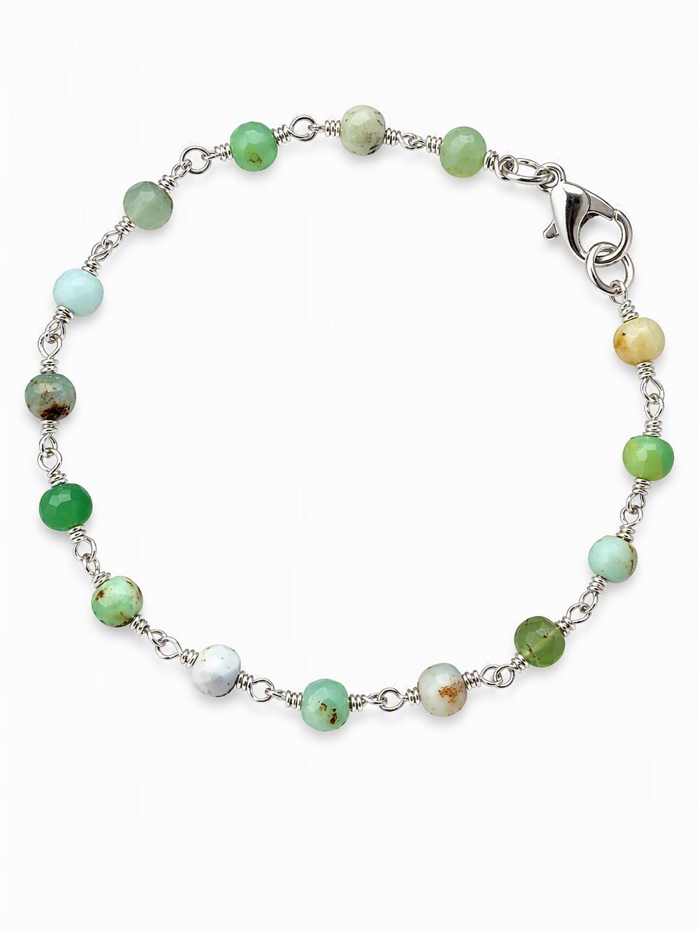 Sliver Chrysoprase beaded bracelet